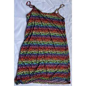 Seven Apparel Summer Spaghetti Boho Leopard Print Colorful Women’s Top Dress M